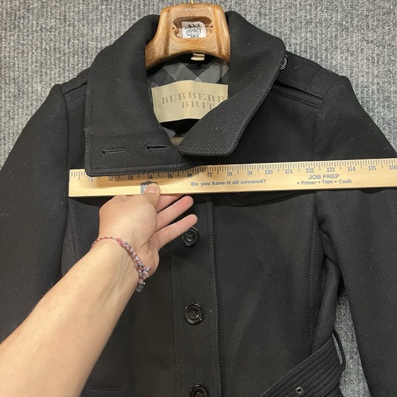 Burberry Brit Women's Rushfield Single Breasted Wool Coat Belted Size US 4 - Picture 7 of 16